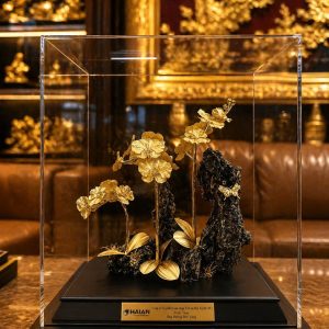 Chậu Lan Hồ Điệp Vàng Lá 24K