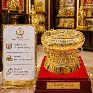 Trống Đồng Mạ Vàng 20cm