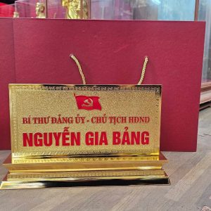Biển Chức Danh Bằng Đồng Mạ Vàng 24K Cao Cấp