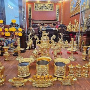 Bộ Đỉnh Đồng Mạ Vàng 24k Phú Quý